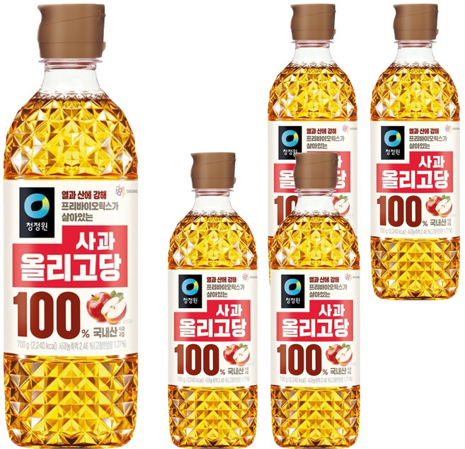 청정원 사과 올리고당, 700g, 5개