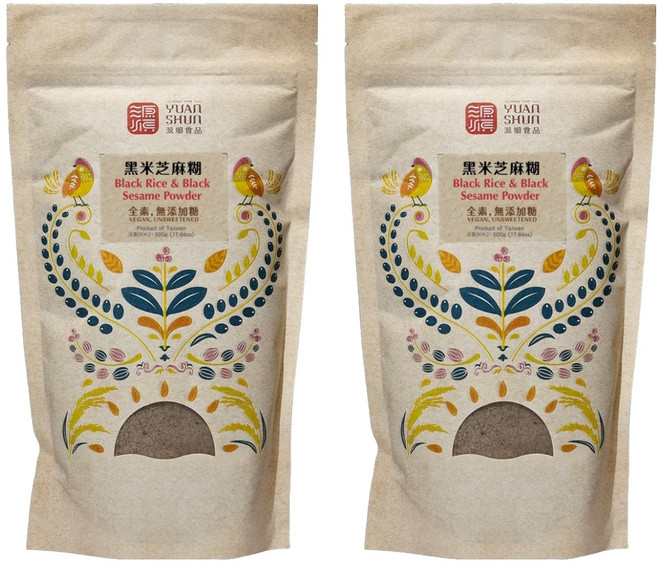 源順食品 黑米芝麻糊 無糖, 500g, 2包