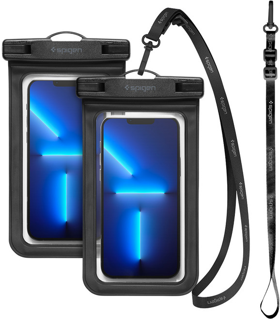 슈피겐 물에 뜨는 에어포켓 방수팩 아쿠아쉴드 A610 AMP04527, 2개, 블랙