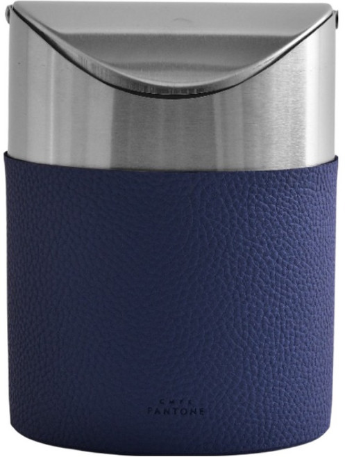 팬톤 스텐레스 가죽 화장대 휴지통, 네이비