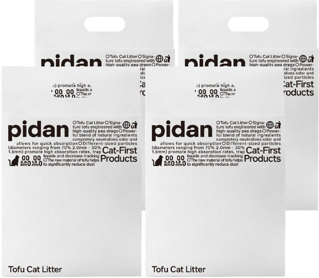 pidan 寵物貓砂 豆腐混合貓砂, 原味, 2.4kg, 4包