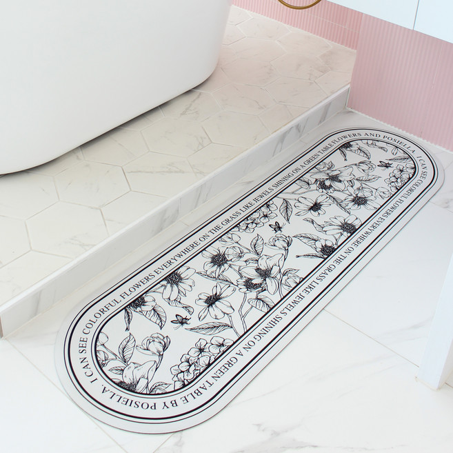 포시엘라 빨아쓰는 규조토 발매트, 북유럽 꽃타원