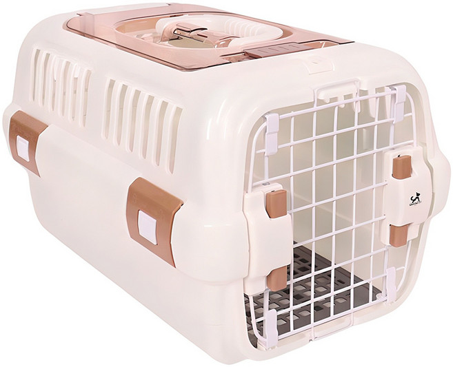 딩동펫 반려동물 더블캐리 이동장 켄넬, 화이트, 1개