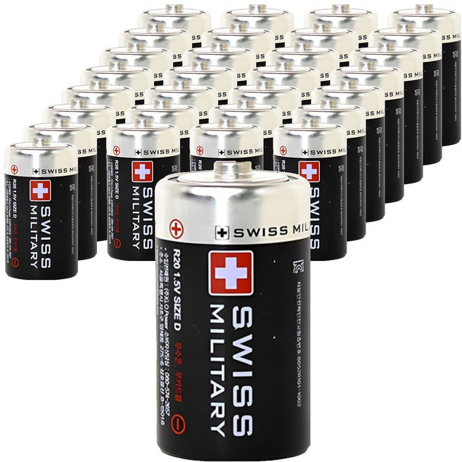 스위스밀리터리 망간 D형 건전지, 1개입, 72개