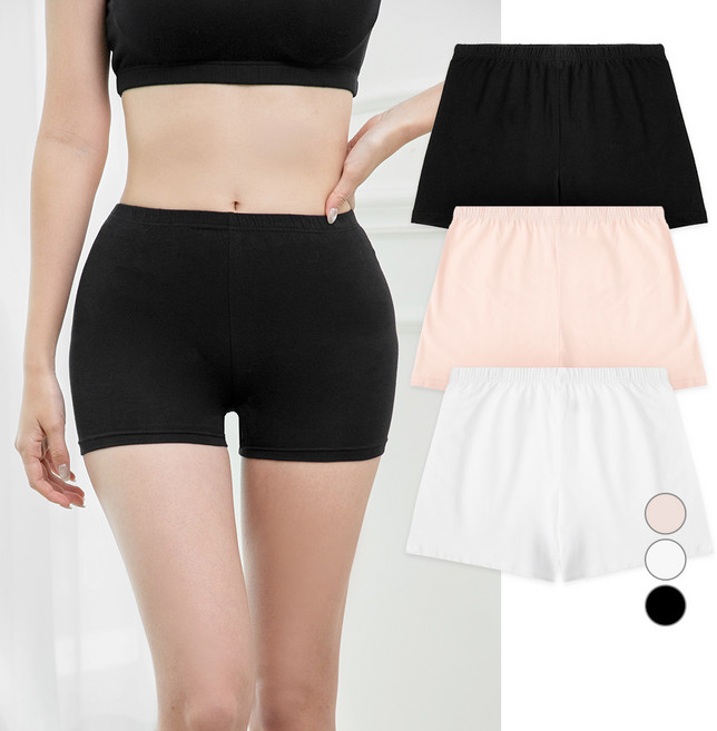 베이스알파 여성용 에센셜 코튼 스판 속바지 3p