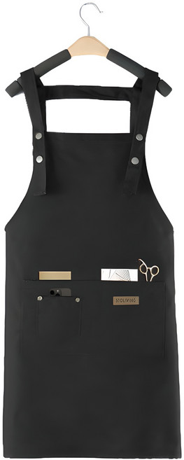 스토리빙 바리스타 H형 방수 앞치마, 블랙, 1개