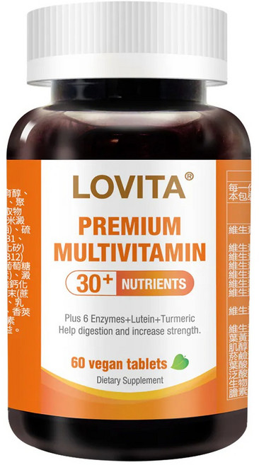 Lovita 綜合維他命礦物質素食錠, 1g, 1瓶, 60錠