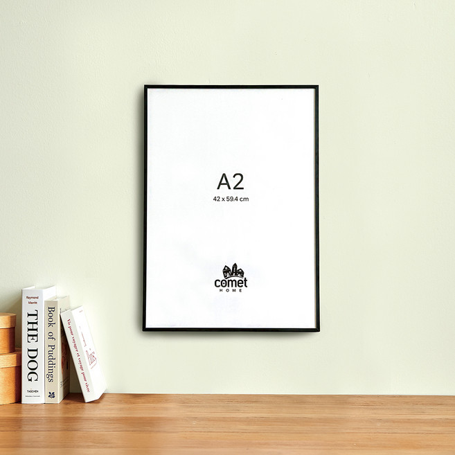 코멧 홈 알루미늄 프레임 인테리어 액자 A2, 1개, 블랙
