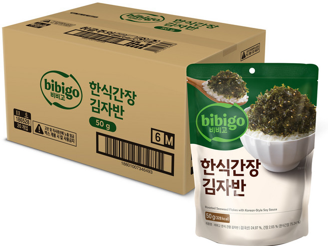 비비고 한식간장 김자반, 50g, 20개