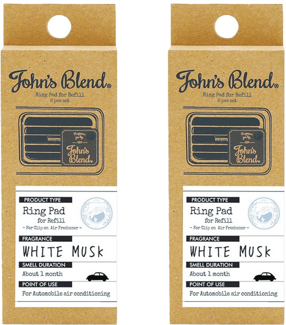 John's Blend 車用芳香劑 補充包 2個, 2盒, 白麝香