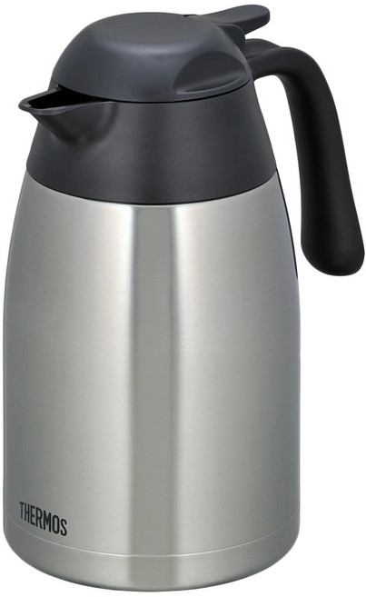 THERMOS 膳魔師 不鏽鋼真空保溫壺 304不鏽鋼 PP塑料, 1.5L, 銀色 + 黑色, 1個