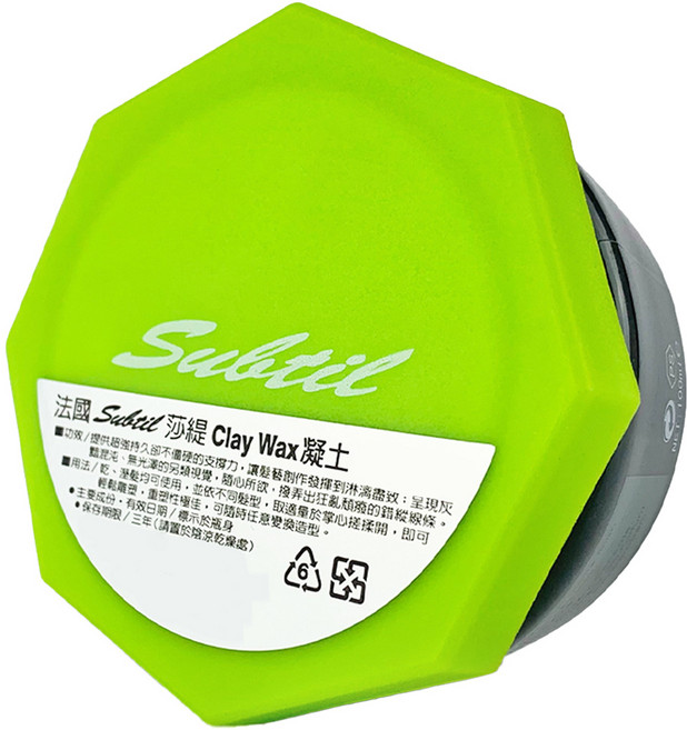 Subtil 莎緹 Clay Wax 凝土 超強持久支撐 霧灰黯無光澤 重塑性極佳, 100ml, 1罐