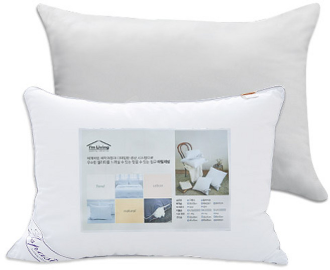 아임리빙 호텔용 퓨어소프트터치 다운필 베개솜 + 베개커버 세트, 라이트그레이, 1개