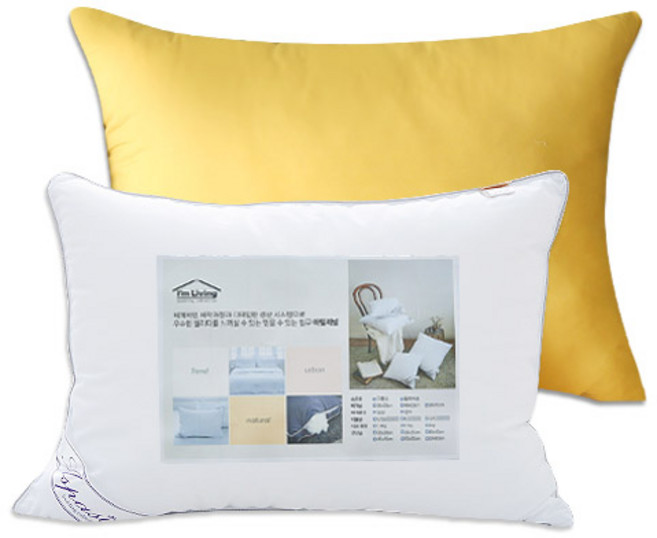 아임리빙 호텔용 퓨어소프트터치 다운필 베개솜 + 베개커버 세트, 옐로우, 1개