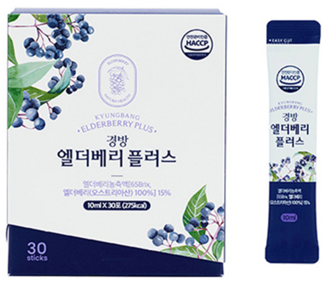 경방 엘더베리 플러스 액상 스틱, 30개, 10ml