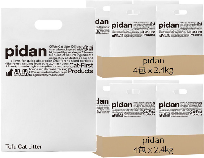 pidan 寵物貓砂 豆腐貓砂, 原味, 2.4kg, 8包
