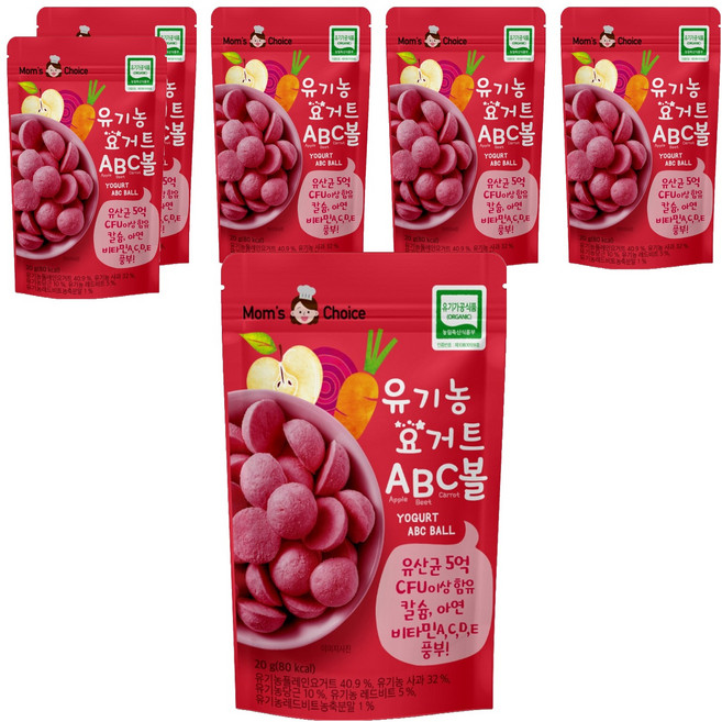 맛있는풍경 유기농 요거트 ABC볼, 혼합맛(사과 /  비트 / 당근), 20g, 6개