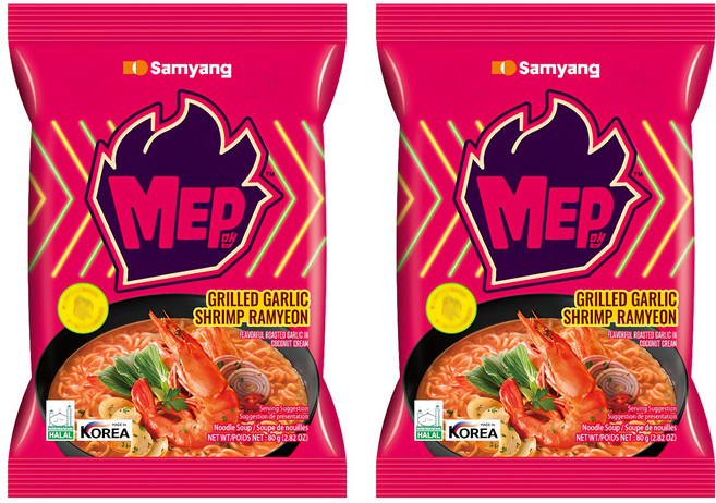 Samyang Foods 三養 大蒜鮮蝦風味湯麵 80g, 2包