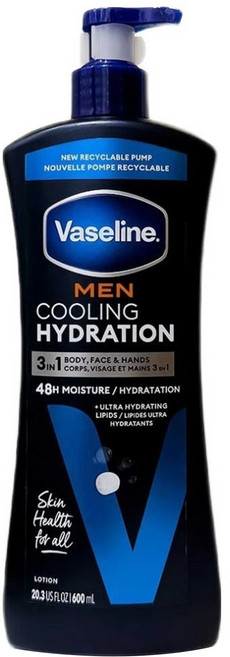 Vaseline 凡士林 清涼潤膚乳液 男用, 600ml, 1瓶