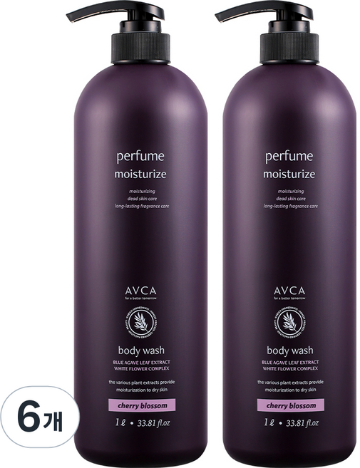 아브카 퍼퓸 바디워시 체리블라썸, 1L, 6개