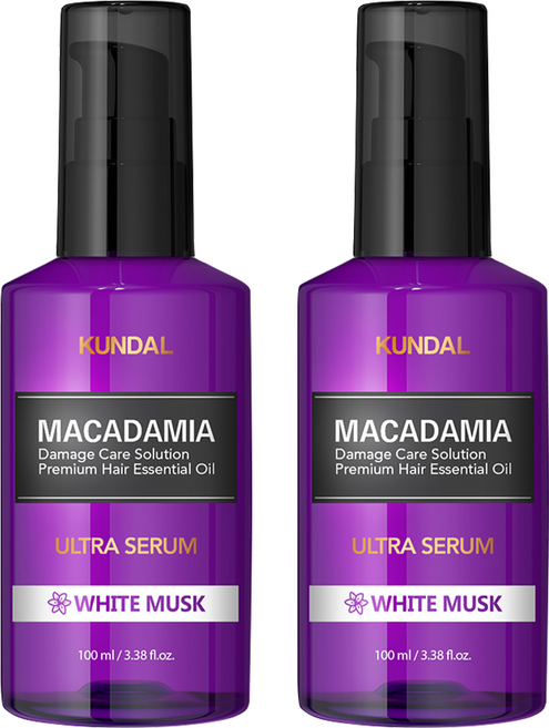 KUNDAL 昆黛爾 澳洲堅果潤髮護髮精華 White Musk, 100ml, 2瓶