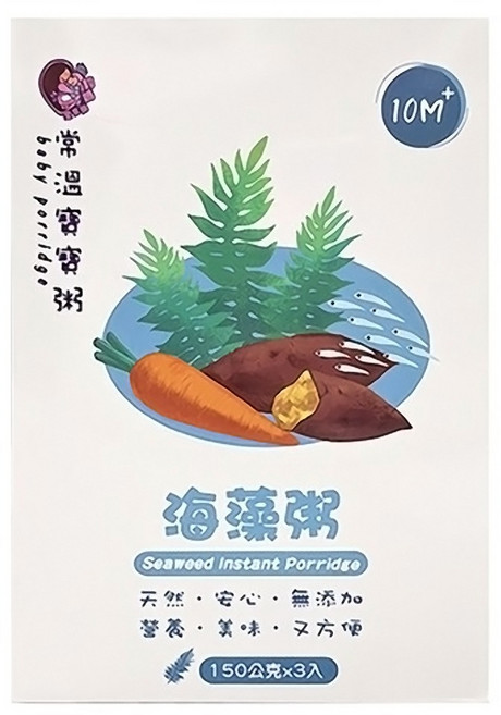 鈞媽御食堂 常溫寶寶粥 海藻粥 10個月以上 3包, 1盒, 450g