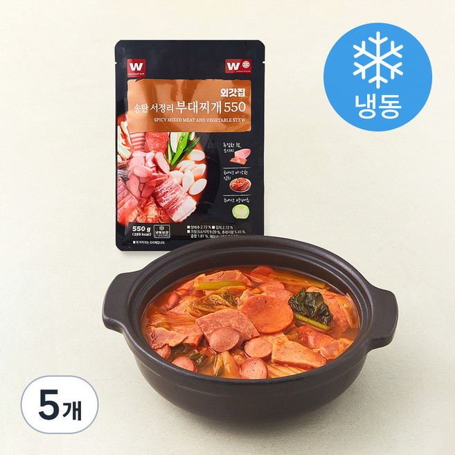 외갓집 송탄 서정리 부대찌개 550 (냉동), 550g, 5개