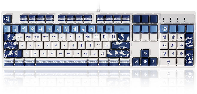 에이투 타음 LED 단청 사무용 저소음 유선 기계식 키보드, 고려청자, AG0302 TE1, 적축