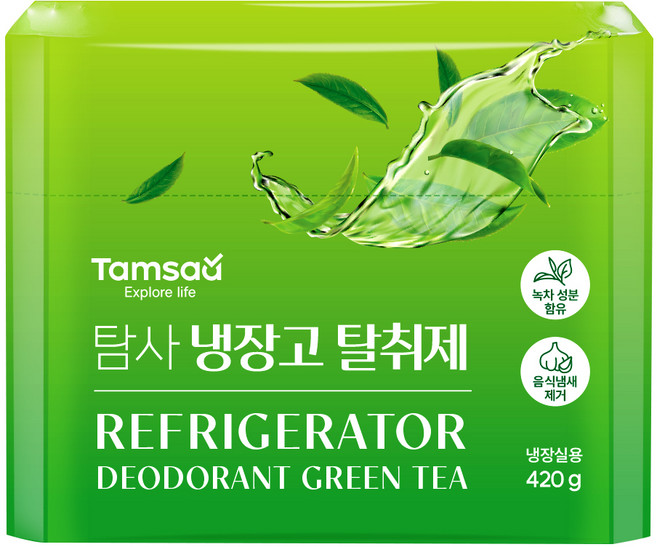 탐사 대용량 냄새 잡는 냉장고 탈취제 녹차성분 함유, 420g, 1개