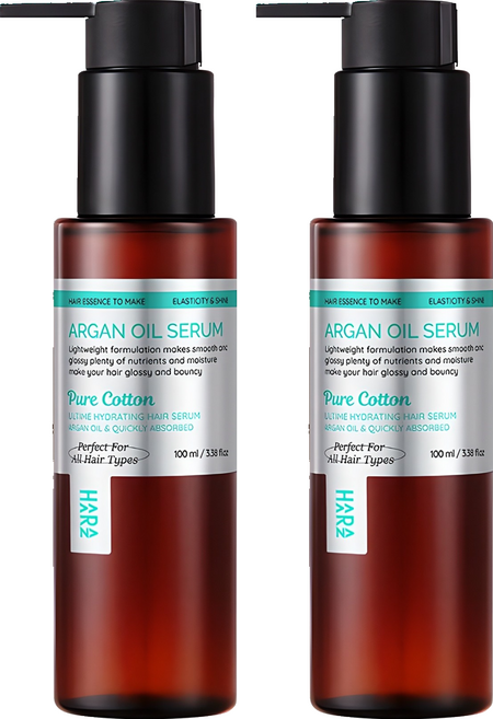 하라즈 아르간 오일 헤어세럼 퓨어코튼향, 100ml, 2개