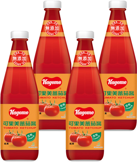 KAGOME 可果美 蕃茄醬 玻璃罐, 700g, 4瓶