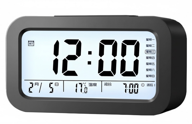 Reddot 紅點生活 全功能USB星期室溫報時鬧鐘, 經典黑