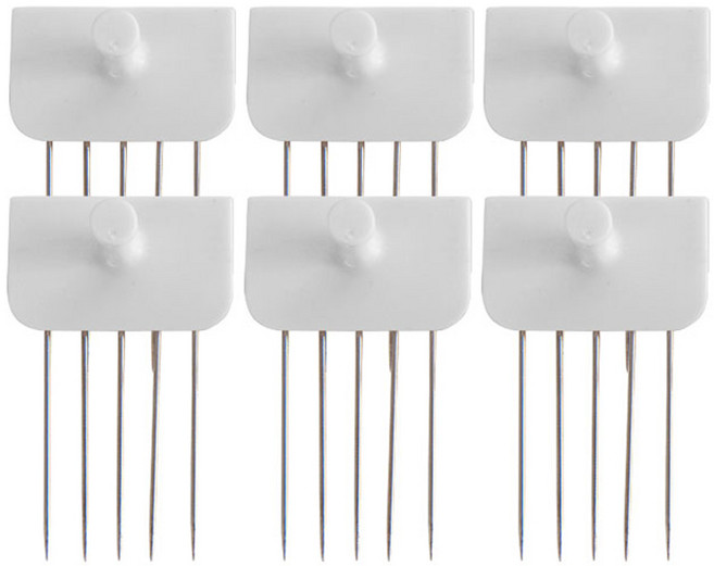 레몬아트 꼭꼬핀 벽지핀 일자형 6p, 화이트, 12개