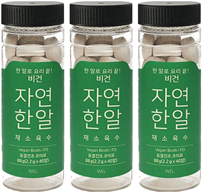 자연한알 비건 코인육수, 88g, 3개
