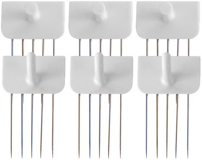 꼭꼬핀 벽지핀 일자형 3p + U자형 3p 세트, 화이트, 2세트