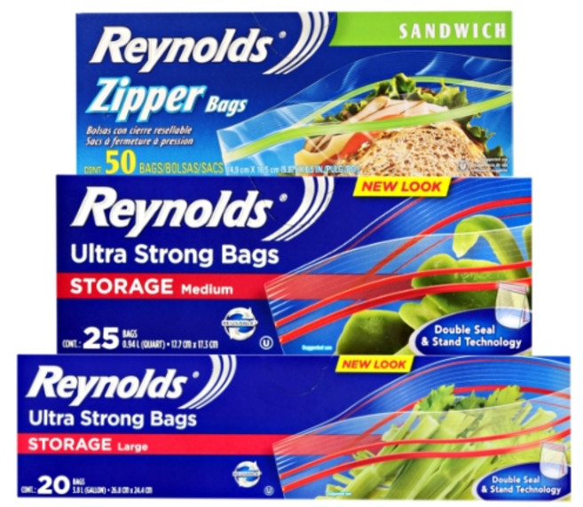 Reynolds 三明治夾鏈袋 小型 50入 + 冷藏用 中型 25入 + 大型 20入 組, 1套, 大(L)