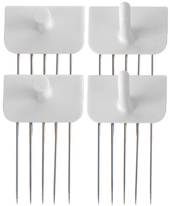 레몬아트 꼭꼬핀 벽지핀 일자형 2p + U자형 2p 세트, 화이트, 3세트