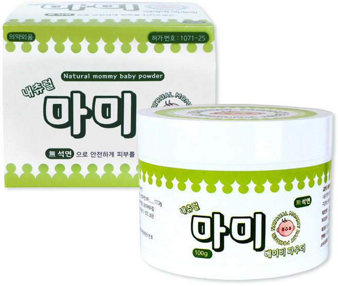 내츄럴마미 베이비 파우더 무석면 땀띠방지, 100g, 1개