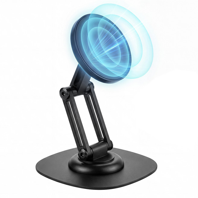 홈플래닛 360도 회전 마그네틱 스마트폰 거치대, 블랙, 1개
