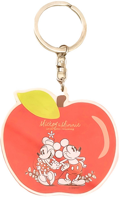 Disney 迪士尼 壓克力雙面吊飾 CA678-1, 蘋果米奇米妮 紅色 + 黃色, 1個