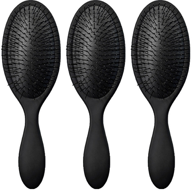 생활공식 두피케어 헤어브러쉬, 블랙, 3개