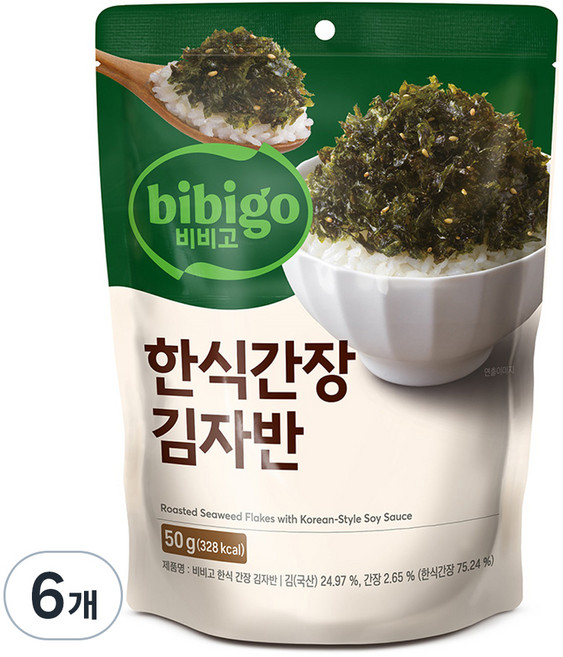 비비고 한식간장 김자반, 50g, 6개