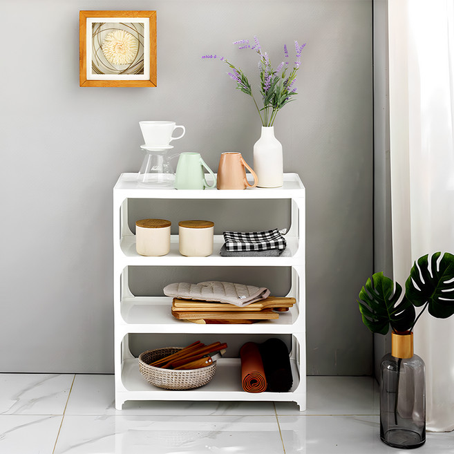 프라임 정리선반 와이드 4단, 화이트, 1개