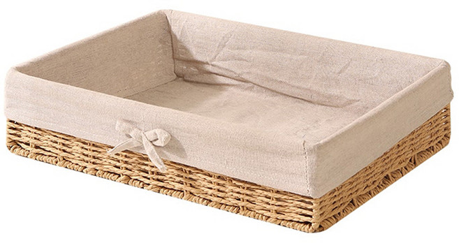 세븐집 등나무 낮은 바구니, 베이지, 1개