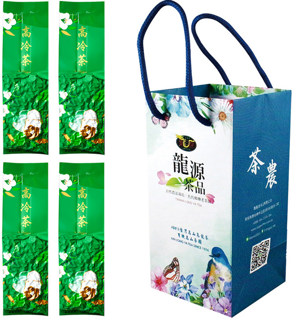 龍源茶品 鑫龍源 梨山雪綠嫩芽茶香烏龍茶葉 附提袋, 1組, 150g, 4包