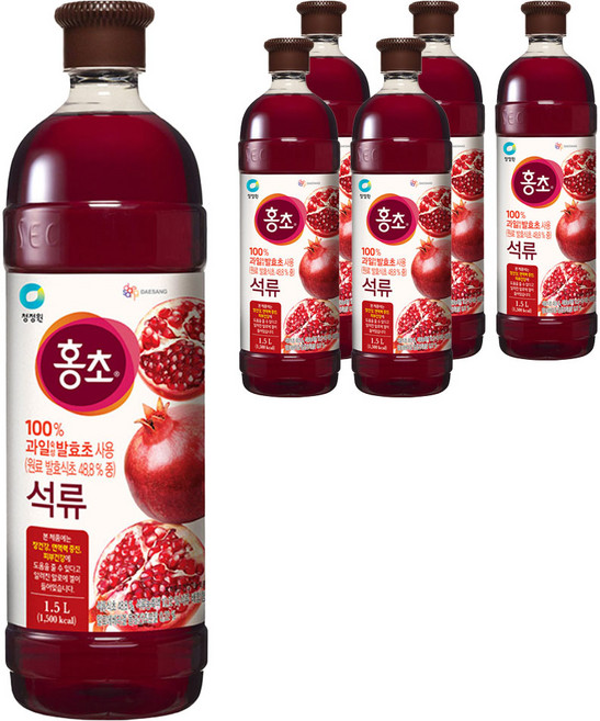홍초 음용식초 석류, 1.5L, 6개