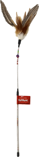 PetBest 仲夏夜之夢鋼絲逗貓棒 AT-3656, 棕色, 1支