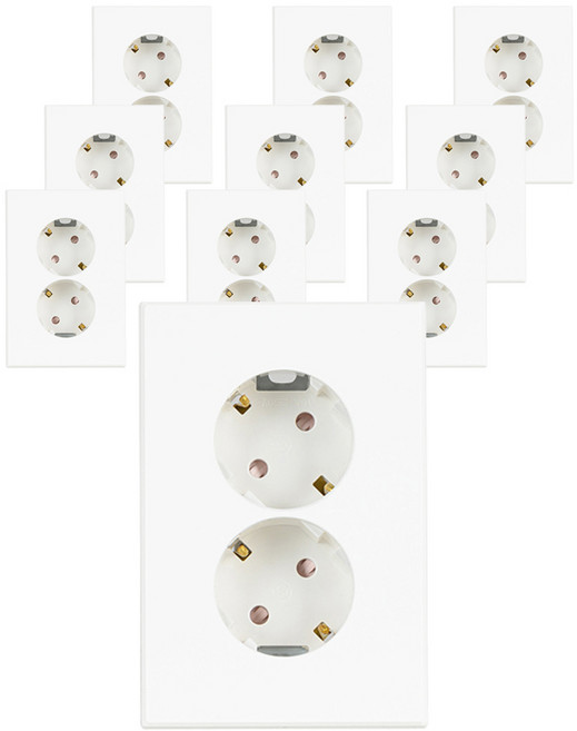 틸인스 제일이에씨 2구 콘센트 화이트, 10개