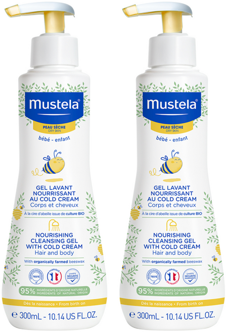 무스텔라 너리싱 클렌징 젤 위드 콜드 크림 탑투토워시, 300ml, 2개