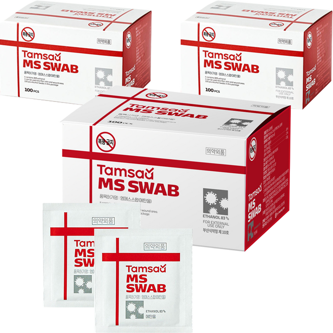 탐사 소독용 알콜 스왑 에탄올, 100개입, 3개